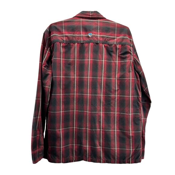 Kuhl Response Eluxur Long Sleeve Button Down Plaid Shirt Red Black Large - Picture 2 of 13